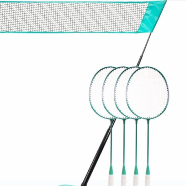 Portable Badminton Set with Net and Rackets