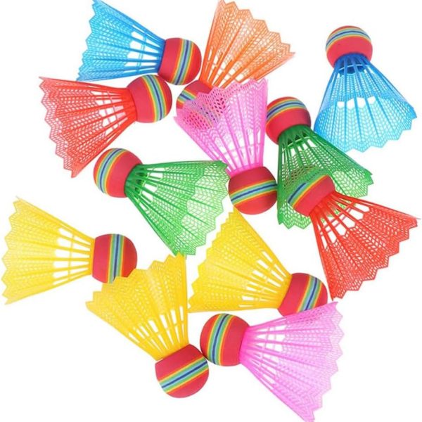 12-Pack Colorful Nylon Shuttlecocks