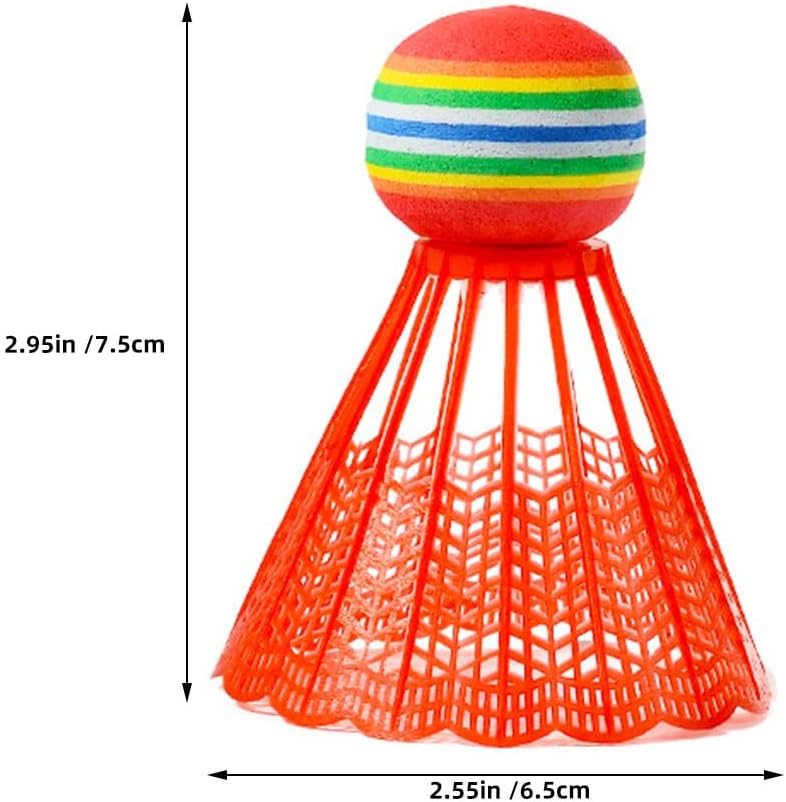 20-Pack Extra-Large Rainbow Plastic Shuttlecocks - Image 2