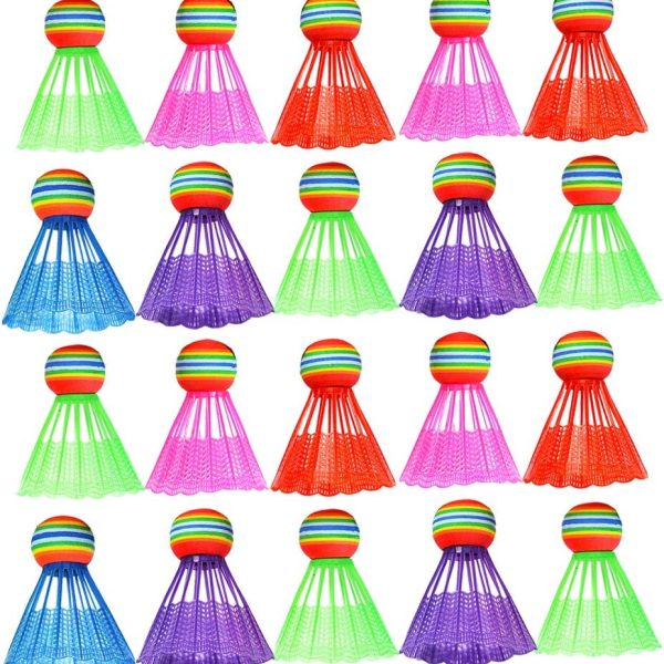 20-Pack Colorful Plastic Shuttlecocks